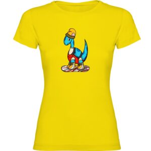 Kruskis Dino Snow Short Sleeve T-shirt Amarillo 2XL Mujer