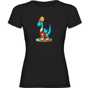 Kruskis Dino Snow Short Sleeve T-shirt Negro S Mujer