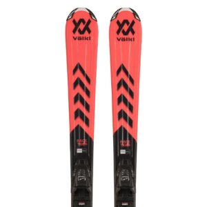 Volkl Racetiger Red+7.0 Vmotion R Junior Pack Alpine Skis Rojo 160