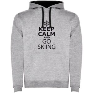 Kruskis Keep Calm And Go Skiing Two-colour Hoodie Gris M Hombre