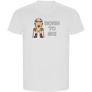 Kruskis Born To Ski Eco Short Sleeve T-shirt Blanco 3XL Hombre