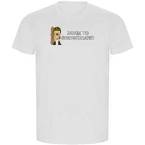 Kruskis Born To Snowboard Eco Short Sleeve T-shirt Blanco S Hombre