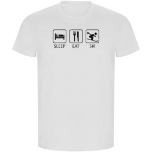 Kruskis Sleep Eat And Ski Eco Short Sleeve T-shirt Blanco S Hombre