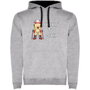 Kruskis Born To Ski Two-colour Hoodie Gris M Hombre