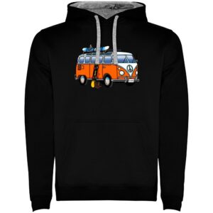 Kruskis Hippie Van Snowboard Two-colour Hoodie Negro S Hombre