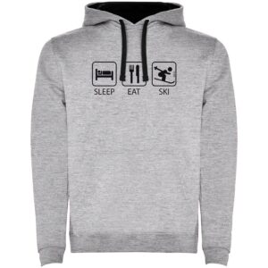 Kruskis Sleep Eat And Ski Two-colour Hoodie Gris 2XL Hombre